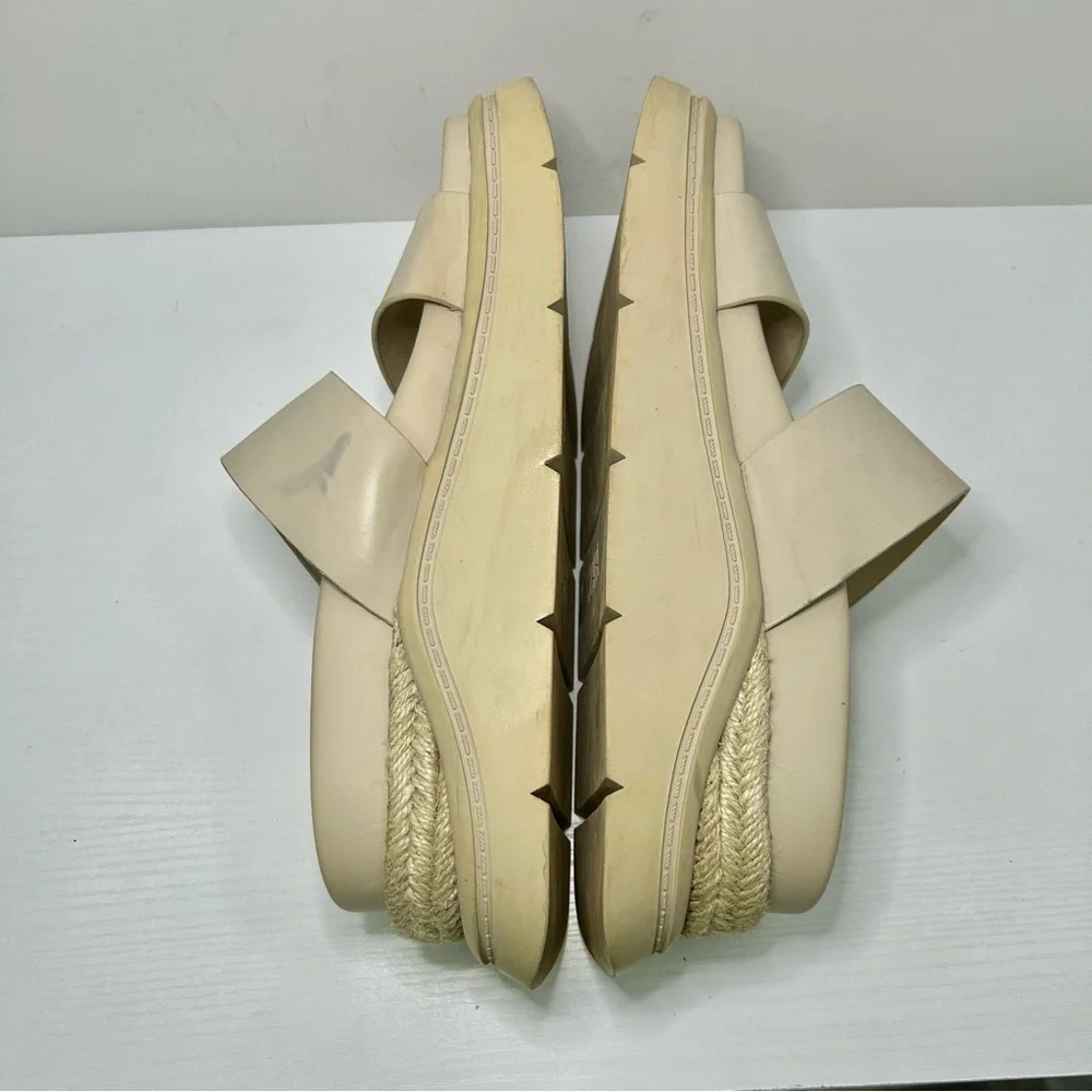 Zara Cream Chunky Platform Y2K 90’s Slide Sandals Sz 38 EU - Picture 6 of 12